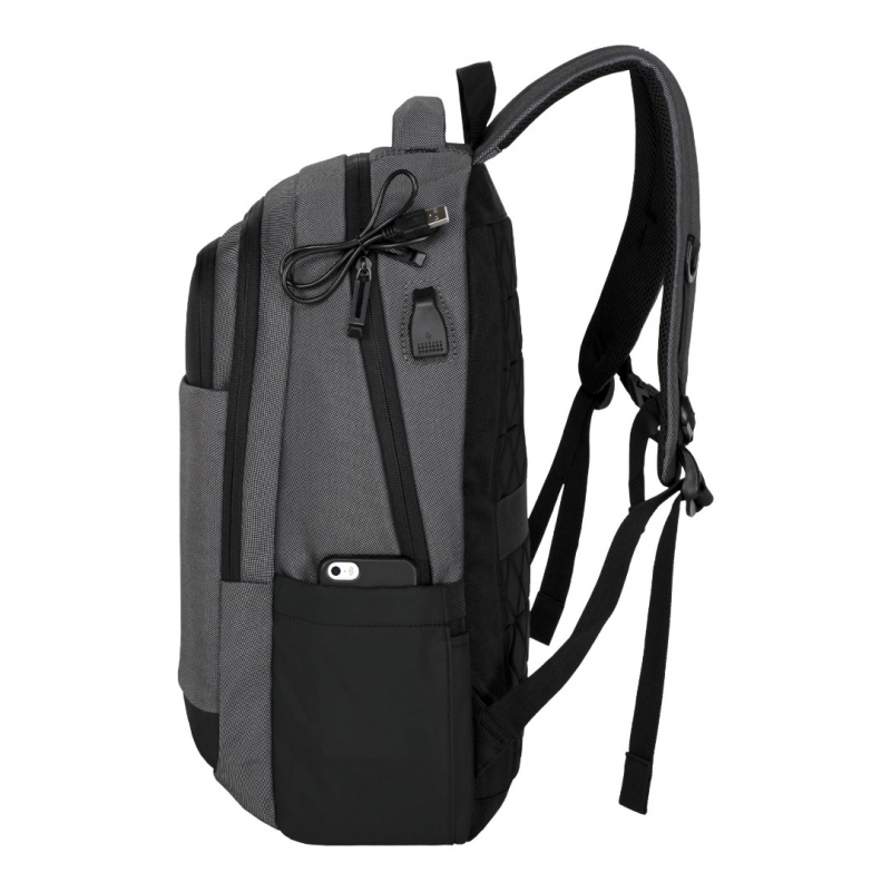 DH653 MERLIN серый Молодежный рюкзак (Серый/25*45*14/полиэстер/0,7 кг)