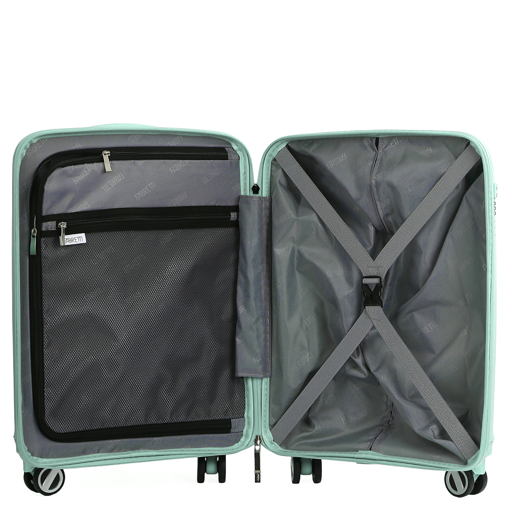 EN7520-20-11 FABRETTI Чемодан 4-х колесный 100% полипропилен (Мята/38*55*18/полипропилен/S/2,8 кг/FABRETTI)