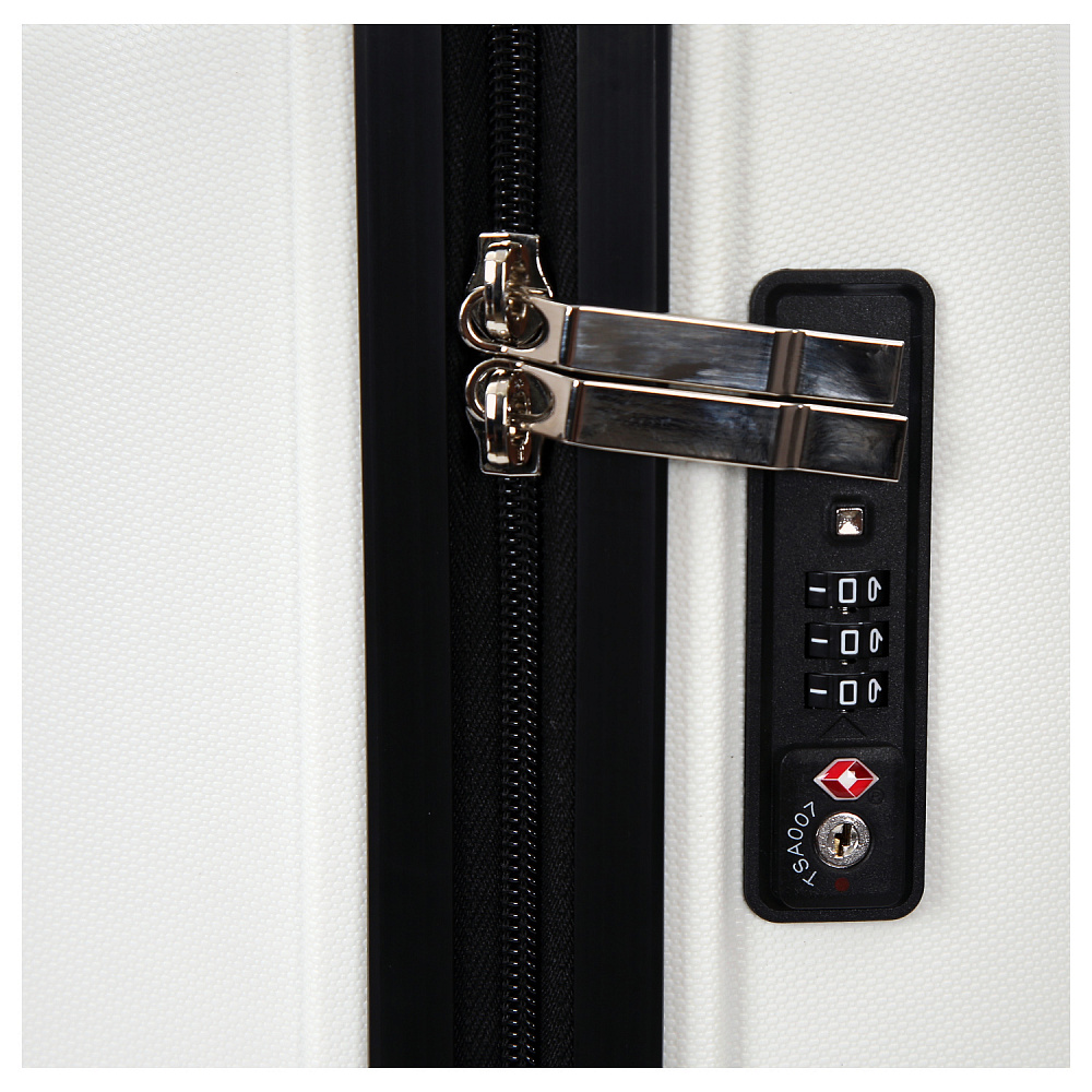 EN7520-024-1 FABRETTI Чемодан 4-х колесный 100% полипропилен FABRETTI (Белый/45*68*25/полипропилен/M)