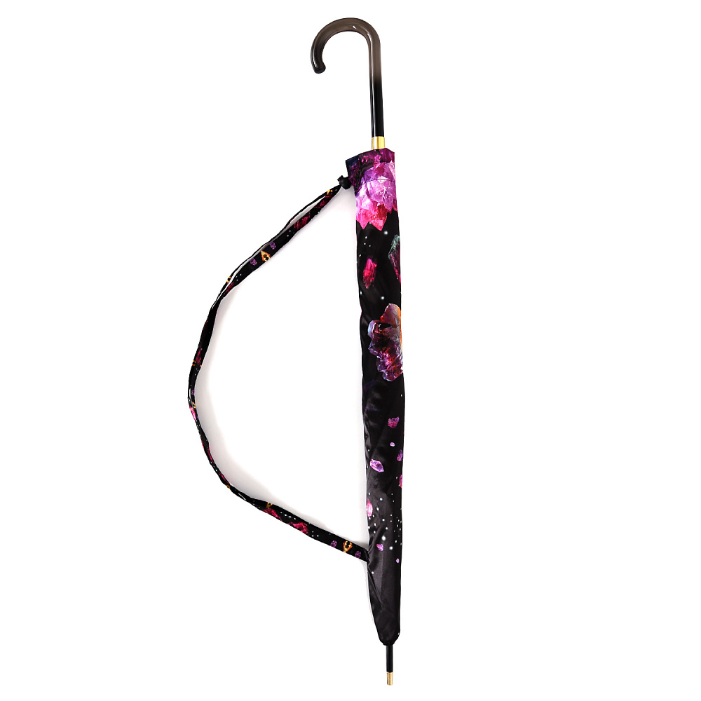 St-2008-2 Зонт-трость жен. Fabretti, сатин (Черный/65x 8/сатин/FABRETTI)