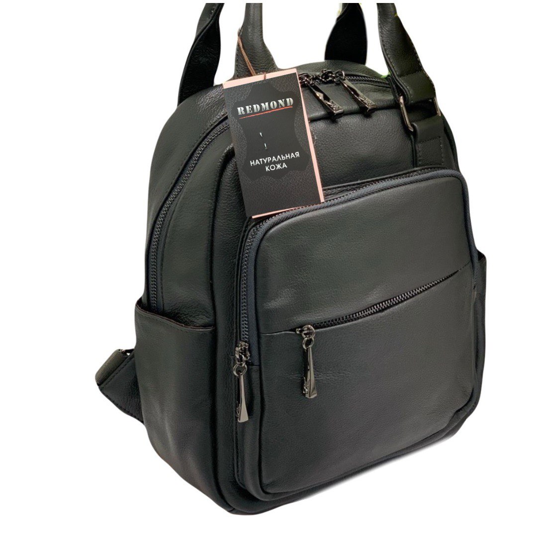 4134К Сумка-рюкзак женская натуральная кожа (d grey) (Серый тёмный/24*31*11/натуральная кожа/Redmond)