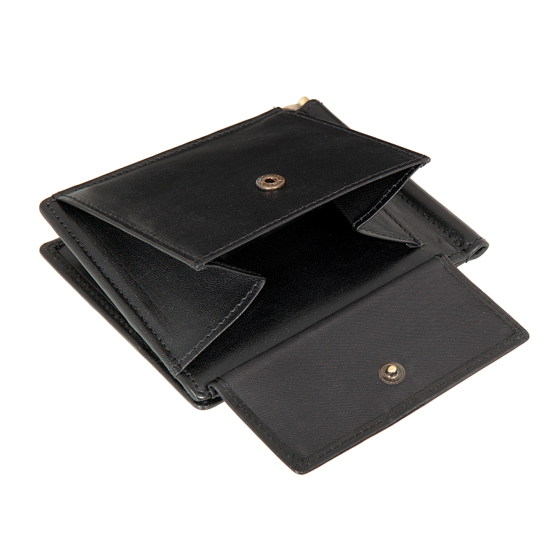 2322 (milano black) Зажим для денег Sergio Belotti (Черный/12*9*1,5/натуральная кожа/Sergio Belotti)