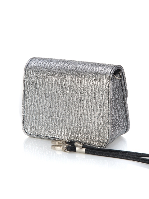 3687 Сумка женская серебро/черный (Серебро/17*13*8,5/Экокожа)