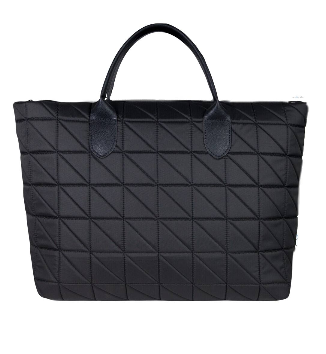 711-30304 Сумка спортивная/шоппер черный+треугольники+ремень (Dewspo) (черный/37*28*16/текстиль/KATY NIKOLAEVA)