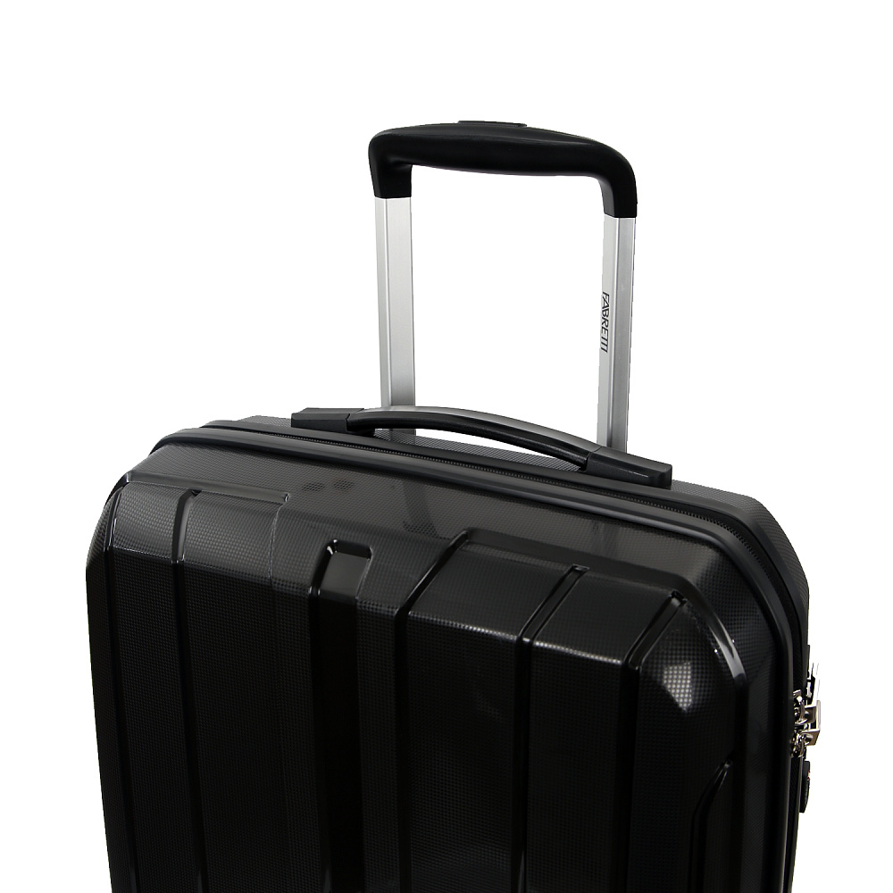 EN8520-20-2 Чемодан 4-х колесный 100% полипропилен FABRETTI  (Черный/40*58*20/полипропилен/S)