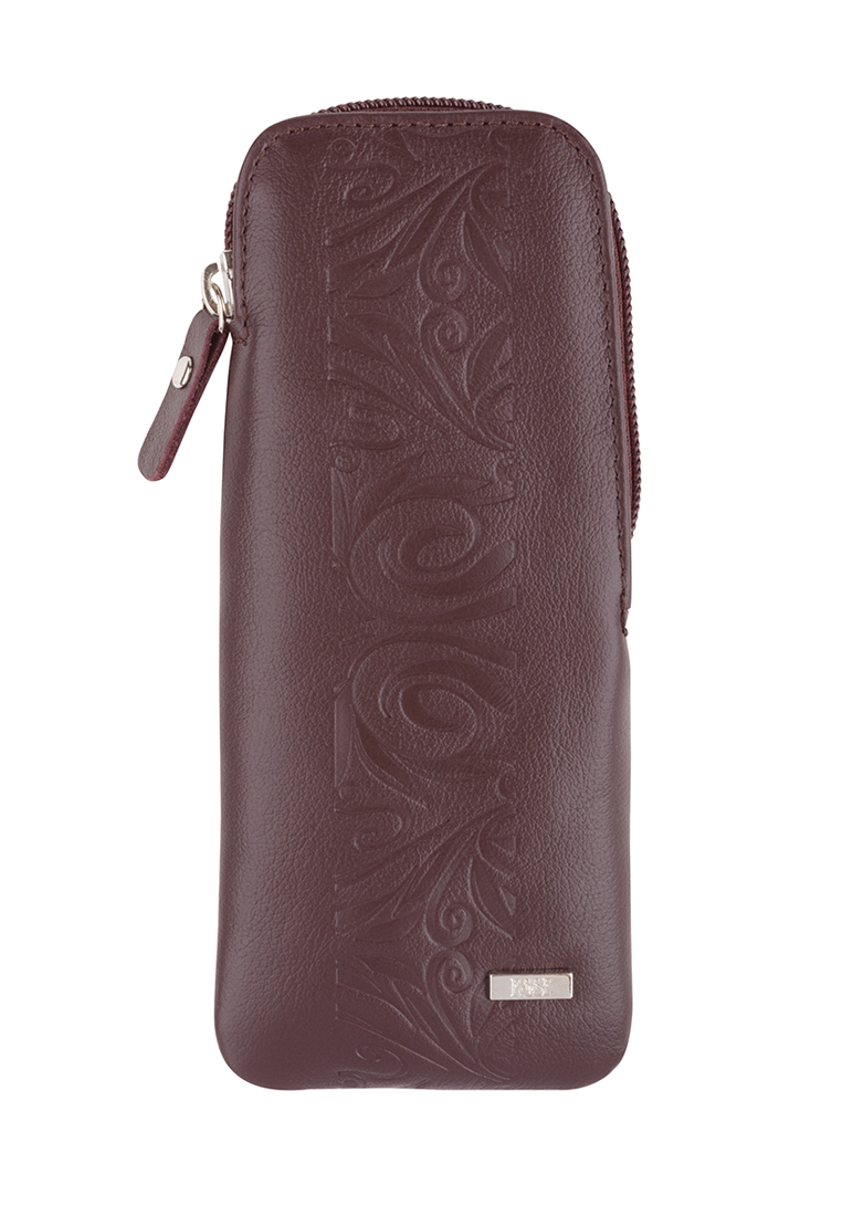 77223 Футляр для очков СКАЙ CHERRY кожа вишня тиснение кэж. (Бордовый/натуральная кожа/Esse)