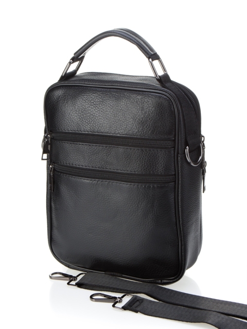 005 Сумка мужская натуральная кожа (Черный/26*20*5/натуральная кожа)