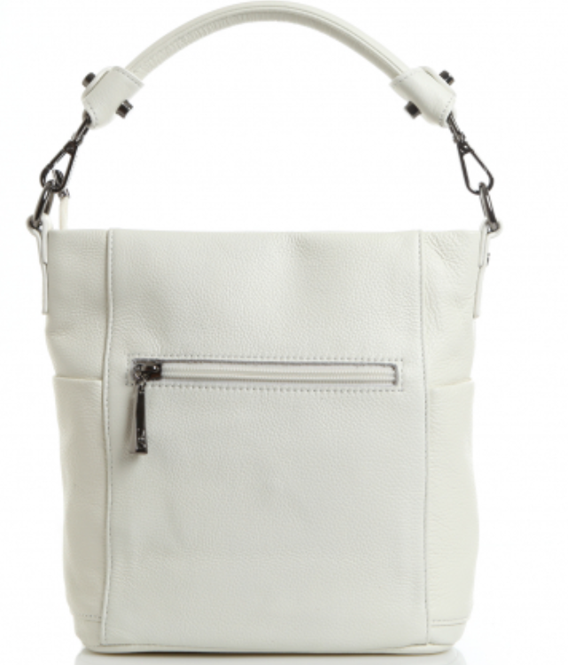 312К Сумка женская натуральная кожа (белый) (Белый/натуральная кожа)