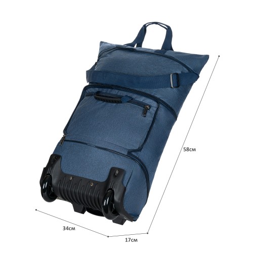 М-40-2 Сумка на колесах катионик (синий) (синий/34*58*17текстиль/NTL Continent)