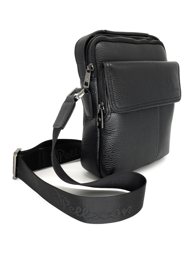 102-82105-1 Сумка мужская кожа (Пеллекон) (черный/22*28*8/натуральная кожа/PELLECON)