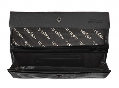 75504-46# Black Кошелек Большой Malgrado (черный/19,5*9*1,5/натуральная кожа/Malgrado)