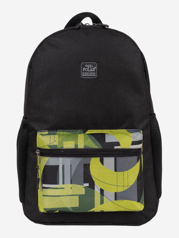 П17001 Рюкзак Polar NEW Геометрия луны на черном текстиль (Черный/29*43*13/полиэстер/0,4 кг/16 литров/Polar)