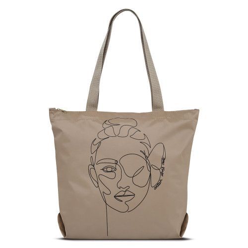 1-111 Сумка молодёжная (Прикосновение бабочки/бежевый) (Бежевый/36*43*12/текстиль/ANTAN)