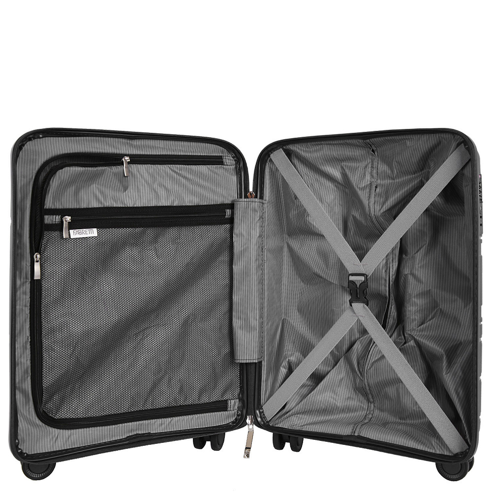 EN9520-20-2 Чемодан 4-х колесный 100% полипропилен FABRETTI  (Черный/39*54*21/полипропилен/S/FABRETTI)