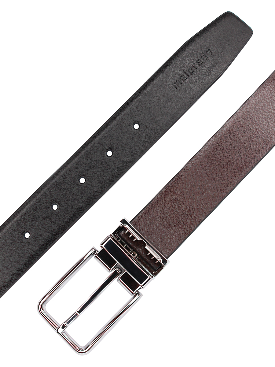 R120-2 black/dark brown 125 Ремень мужской (Malgrado) (черный/коричневый/125 см/натуральная кожа/Malgrado)