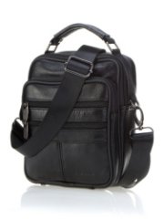 012 Сумка мужская натуральная кожа (Черный/25*22*5/натуральная кожа)