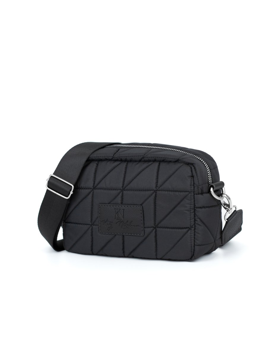 007-30304 Сумка женская кроссбоди черный+треугольники (Dewspo) (черный/21*14*8/текстиль/KATY NIKOLAEVA)