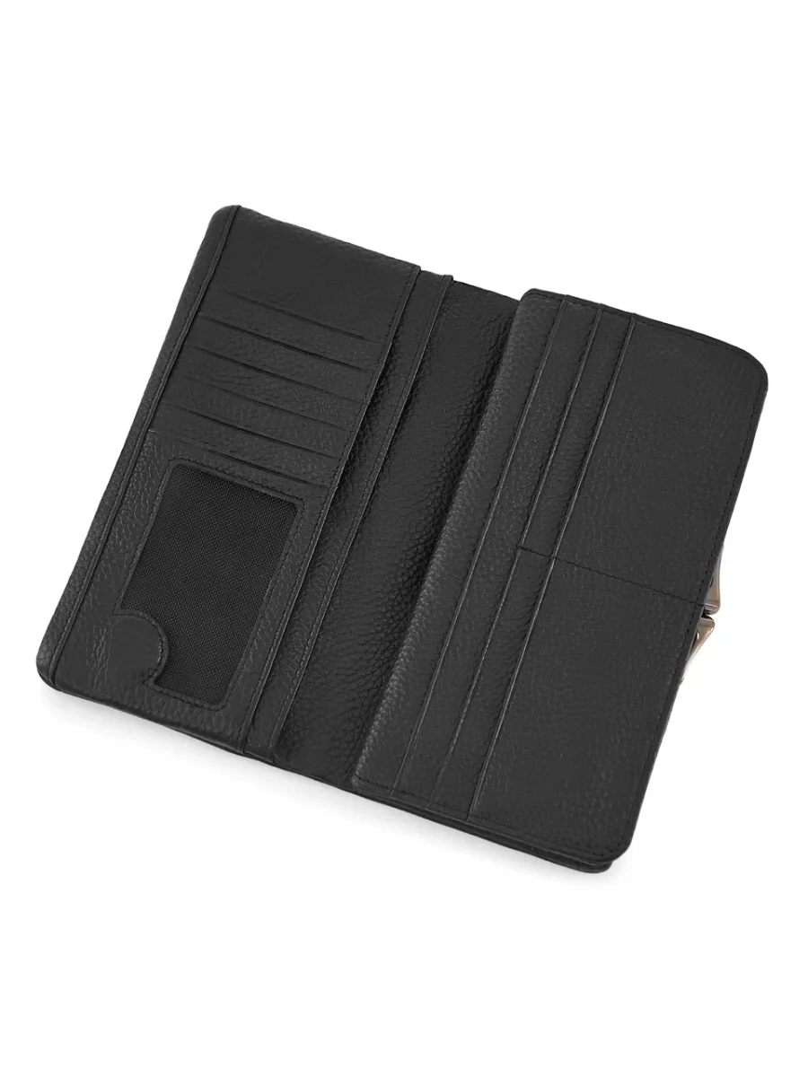 51-373-11-2 Кошелек женский (чёрный) (Черный/21*10*2/натуральная кожа)