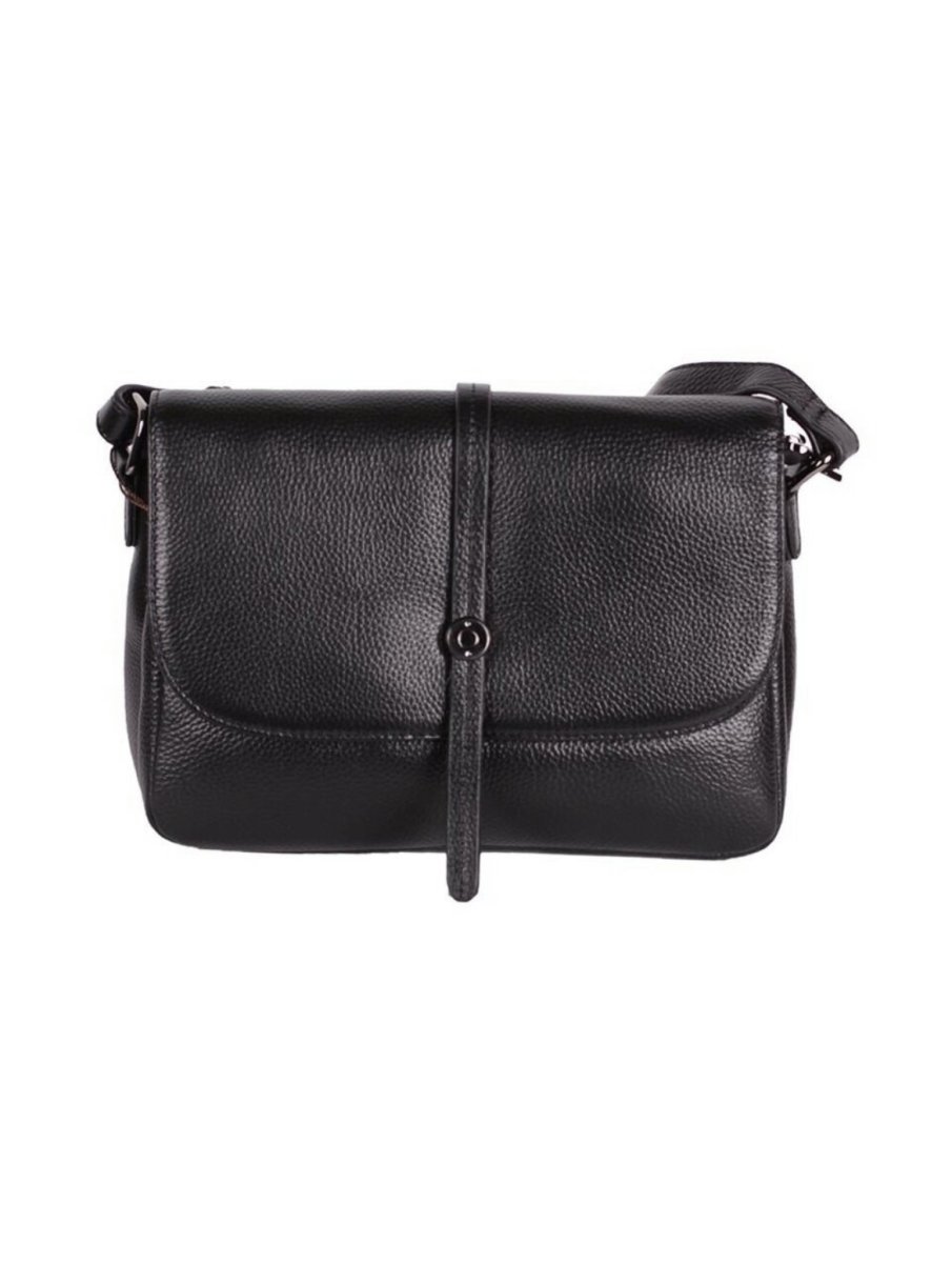 015К Сумка женская натуральная кожа черная (Черный/натуральная кожа/Redmond)