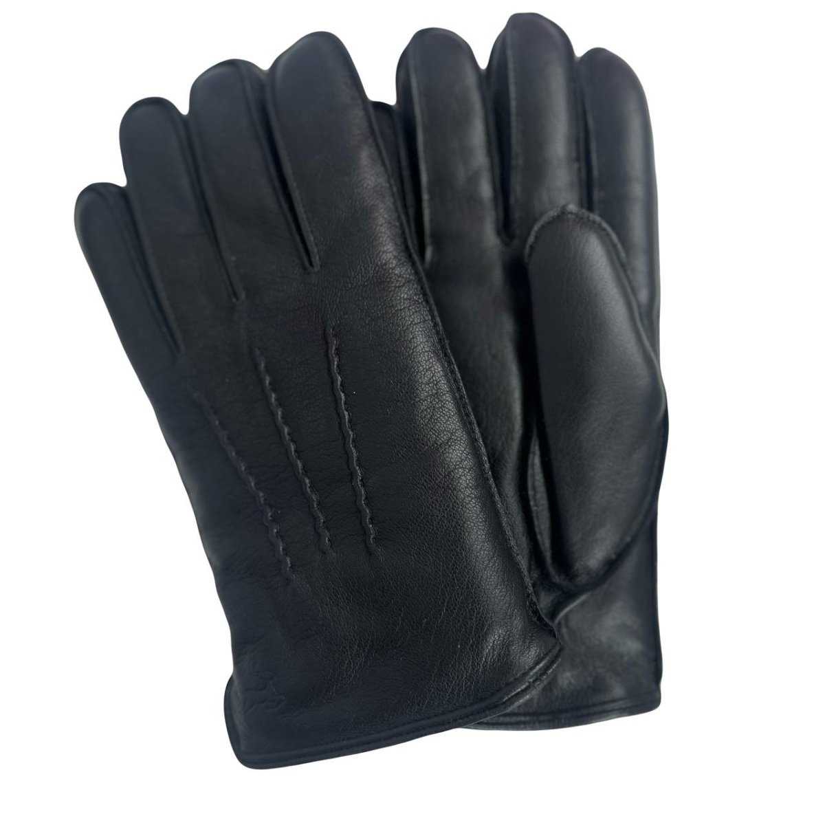 382403 Перчатки мужские олень на овчине (с шлицей) (м) (черный/8;8,5;9;9,5;10/натуральная кожа/натуральный мех/PERST)