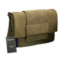 8110 Сумка женская натуральная замша/кожа (khaki) (хаки/24*17*9/натуральная замша/кожа/Redmond)