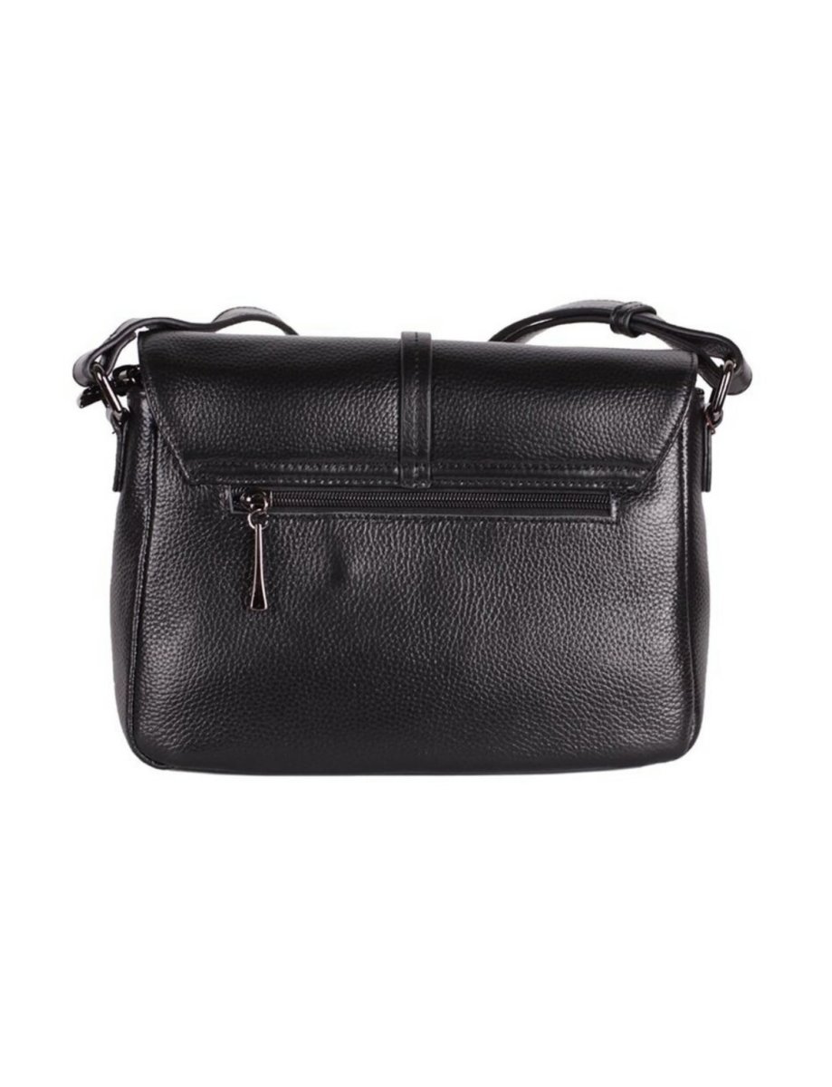 015К Сумка женская натуральная кожа черная (Черный/натуральная кожа/Redmond)