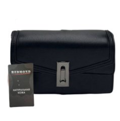 72К Сумка женская натуральная кожа (black) (черный/20*14*7/натуральная кожа/Redmond)