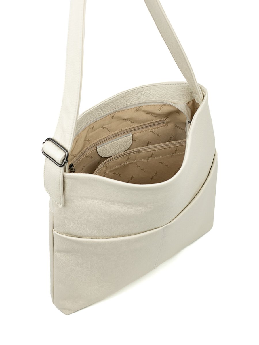 8022К Сумка женская натуральная кожа (milk) (Бежевый/38*32*6/натуральная кожа/Redmond)