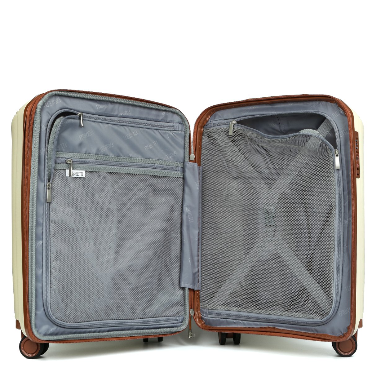 EN1010-24-13 FABRETTI Чемодан 4-х колесный 100% полипропилен (Бежевый/46*67*29/полипропилен/M/FABRETTI)