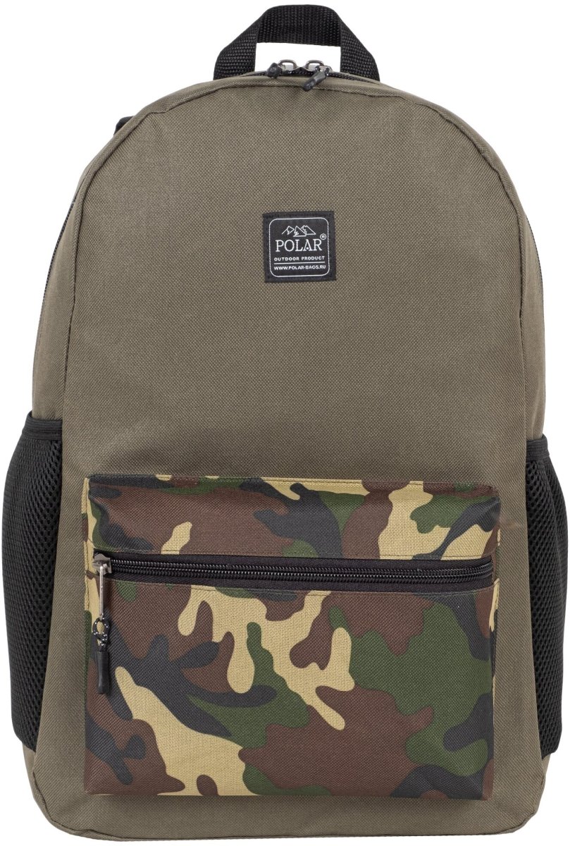 П17001 Рюкзак Polar NEW Камуфляж хаки текстиль (Хаки/29*43*13/полиэстер/0,4 кг/16 литров/Polar)