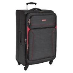 Р1801 (3-ой) Black (28) черный чемодан большой тканевый облегченный (черный/46,5*76*30,5/35,5/полиэстер/3,6 кг/98 литров/Polar)