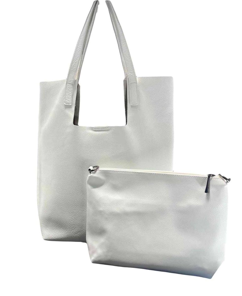 651К Сумка женская натуральная кожа (white) (Белый/30*30*9/натуральная кожа/Redmond)