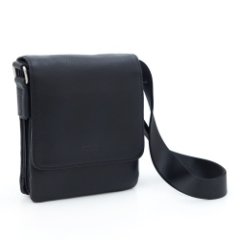 257 чёрная Сумка мужская натуральная кожа WOLFE (Черный/20*25*7/натуральная кожа/WOLFE)