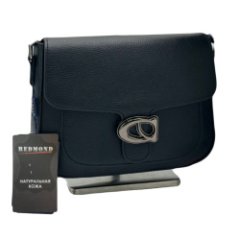 4156К Сумка женская натуральная кожа (black) (черный/23*19*7/натуральная кожа/Redmond)