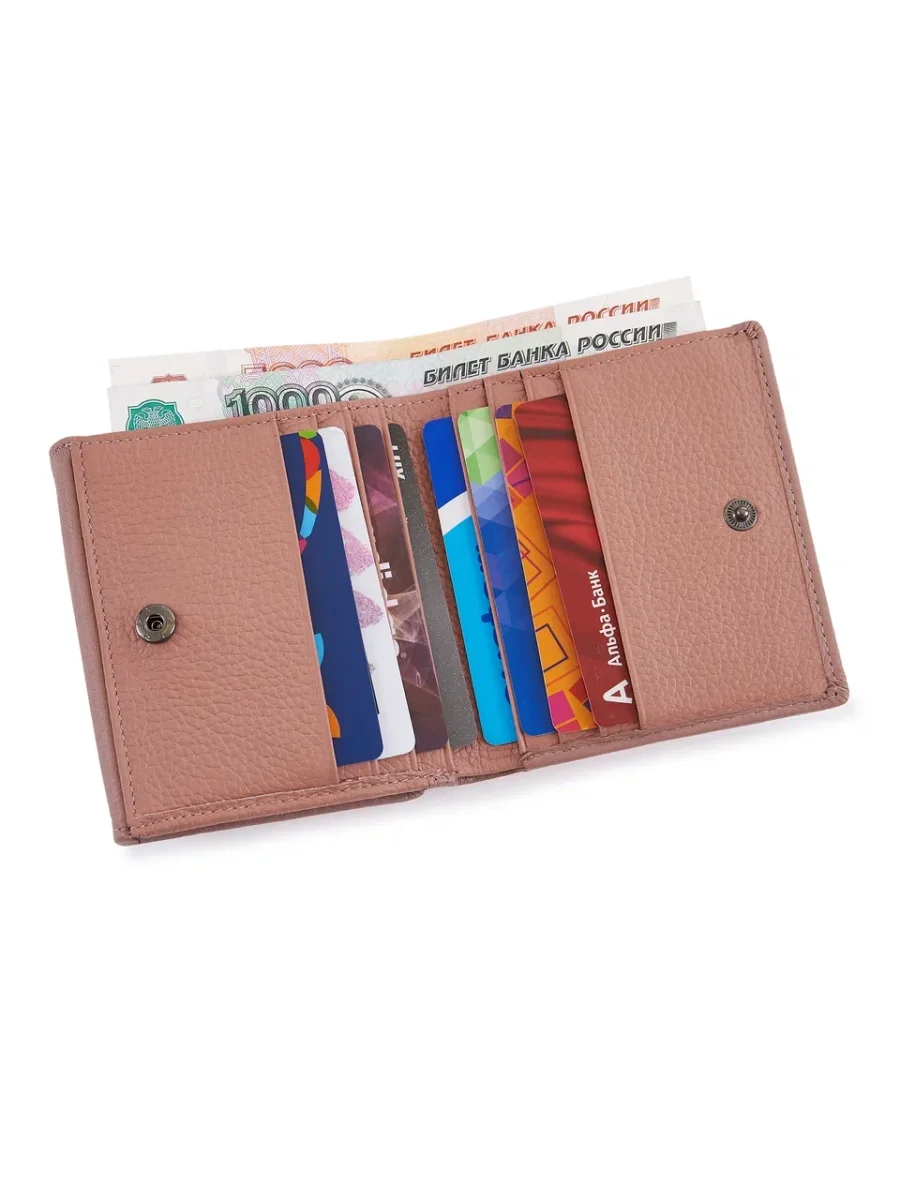 51-353-18-2 Кошелек женский (бежевый) (Бежевый/10*9,5*3/натуральная кожа)