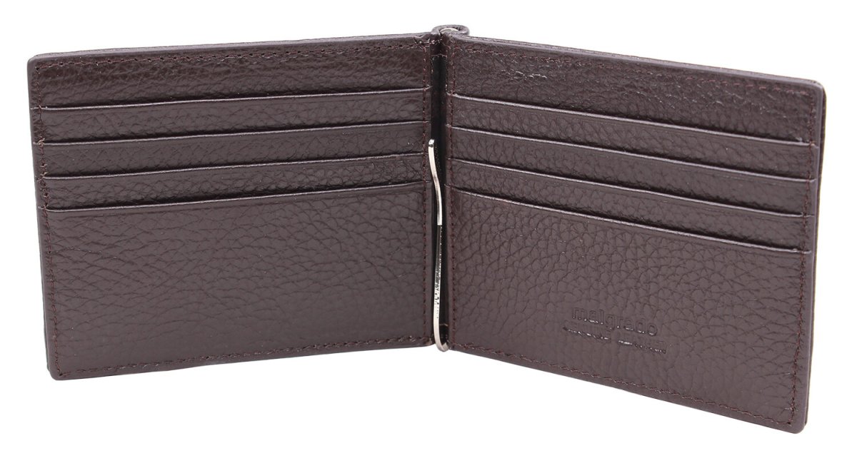 33007-5002D Brown Зажим для денег Malgrado (коричневый/11*8*0,8/натуральная кожа/Malgrado)