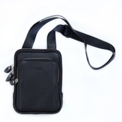 288 чёрная Сумка мужская натуральная кожа WOLFE (Черный/20*15*3/натуральная кожа/WOLFE)