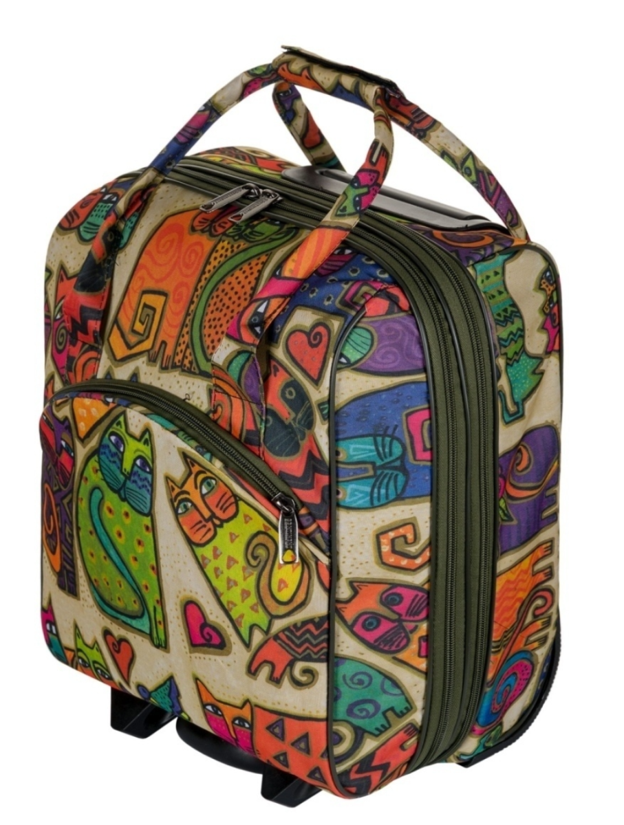 М-7314 Сумка на колесах дизайн кошки бежевый (бежевый/38*29*22/полиэстер/NTL Continent)