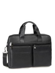 HL 11-623115 Сумка мужская натуральная кожа (А4) (черный/39*28*7/натуральная кожа/Hogerland)