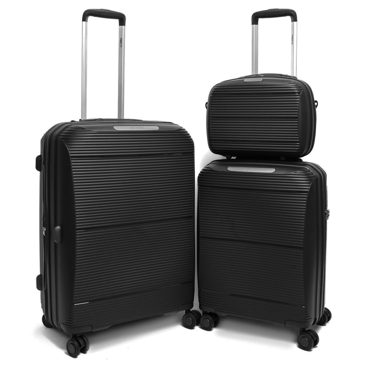 EN1010-24-2 FABRETTI Чемодан 4-х колесный 100% полипропилен (черный/46*67*29/полипропилен/M/FABRETTI)