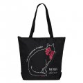 1-111 Сумка молодёжная (Черная кошка МУРКА/черный) (Черный/36*43*12/текстиль/ANTAN)