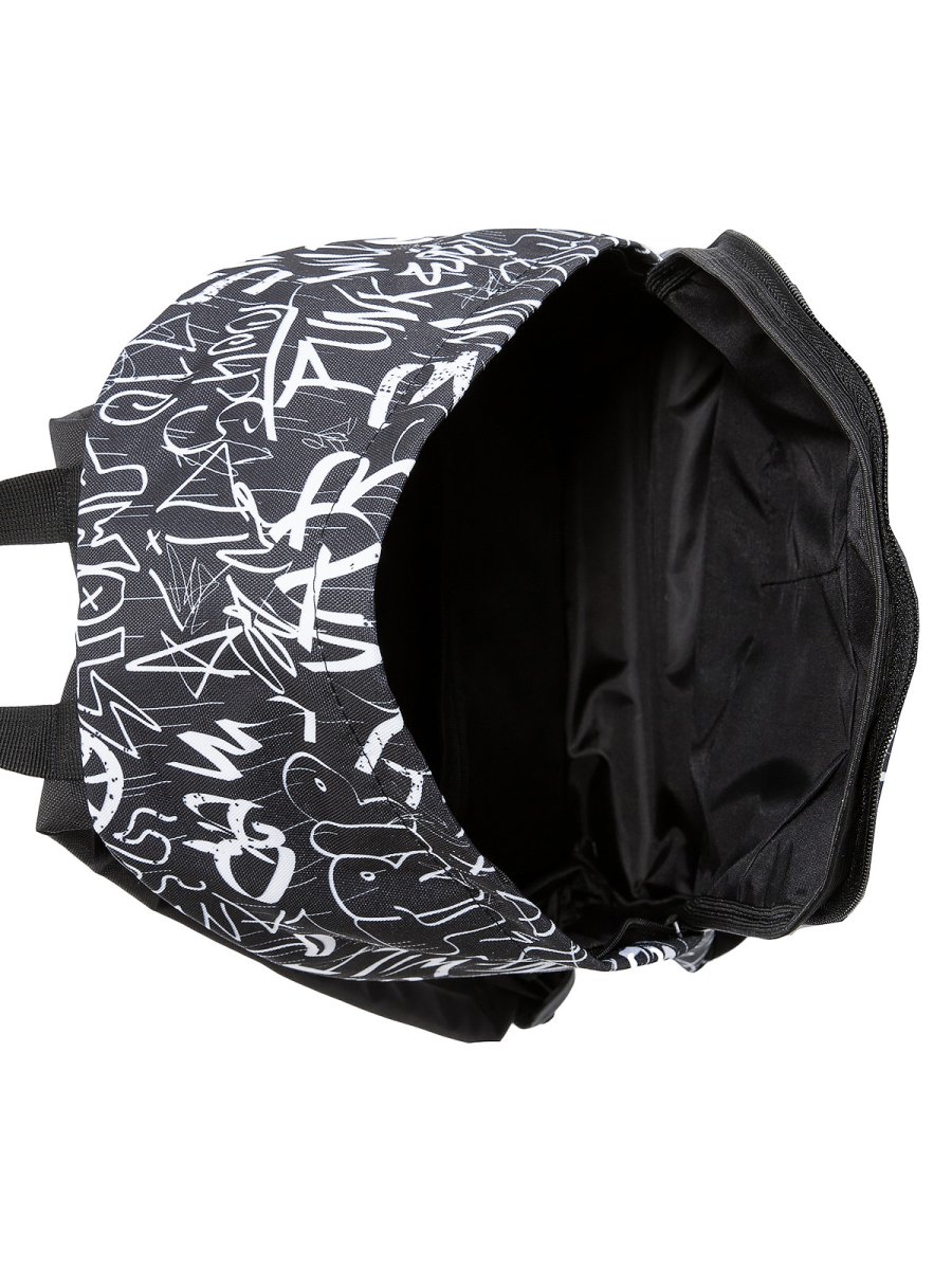 V06M-02 001 112 Рюкзак (чёрный) ткань (Черный/белый/27*39*13/текстиль/NaVibe)