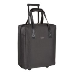 П7105-05 (черный) Саквояж на каркасе с колесами и тележкой (Черный/полиэстер/Polar)