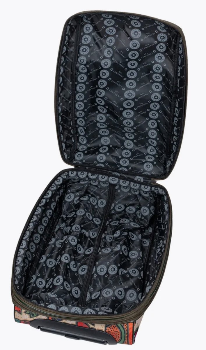 М-7318-1Б Сумка на колесах с бьютиком дизайн кошки бежевый (бежевый/полиэстер/NTL Continent)