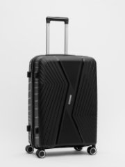 RY-804 01 24 Чемодан полипропилен (чёрный) (черный/44,5*65*25/полипропилен/M/3,3 кг/S.Lavia)