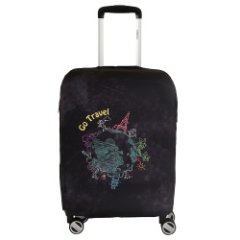 W1026-L (FABRETTI) Чехол для чемодана 92%полиэстер 8%спандекс (черный/L/полиэстер/спандекс/FABRETTI)