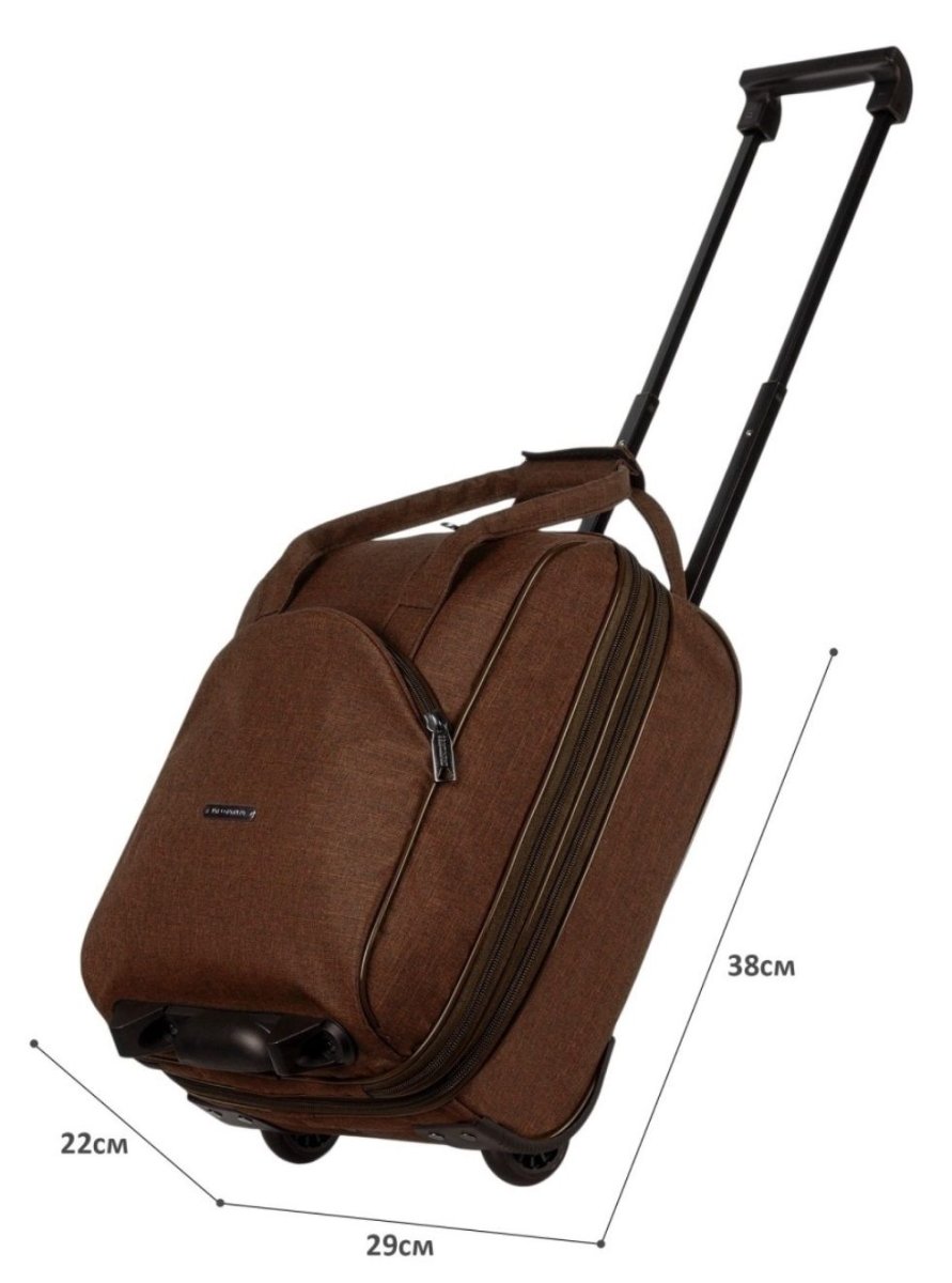 М-7314 Сумка на колесах катионик коричневый (Коричневый/38*29*22/полиэстер)