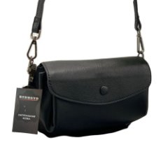 317К Сумка женская натуральная кожа (black) (Черный)