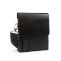 110-620-21 Сумка мужская натуральная кожа (чёрный) (Черный/16*5*20/натуральная кожа/M)