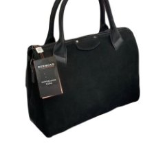 8676 Сумка женская натуральная замша/кожа (black) (черный/31*24*13/натуральная замша/кожа/Redmond)